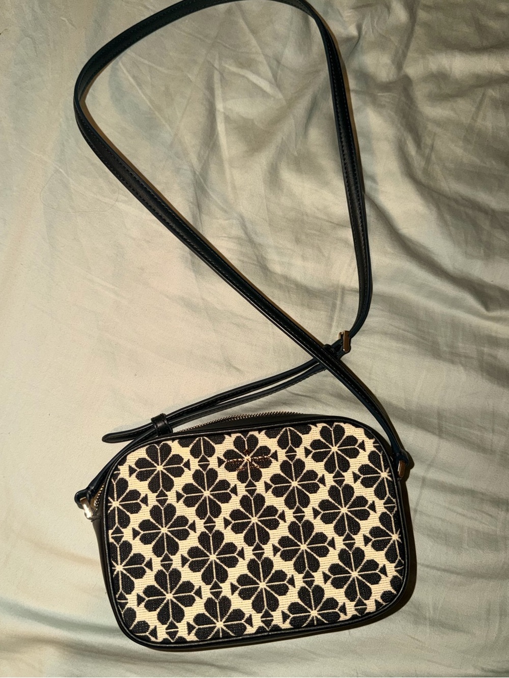 kate spade Black and Cream Floral Crossbody Bag